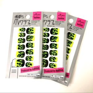 🔥 Green black hot rod flames nail stickers decals